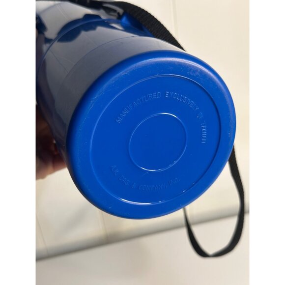 VTG A.K. DAS Blue Thermos w/ Handle Strap 11.5" Hot & Cold Beverages - Picture 6 of 8